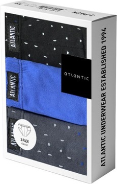 ATLANTIC SLIPY MĘSKIE KLASYCZNE MAJTKI 100% BAWEŁNA 3MP142 CLASSIC 3PAK *M*