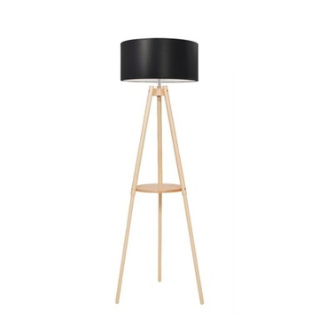 LAMPA STOJĄCA PODŁOGOWA LS-099 DREWNO ABAŻUR