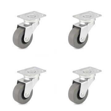 ZESTAW 4 SZT KÓŁKA KOŁA GUMOWE OBROTOWE FI 40 MM