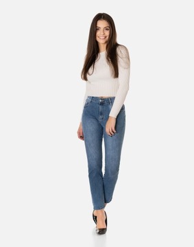 Jasne Jeansy Rurki Spodnie Damskie Dżinsy Push-Up z Wysokim Stanem 2156 W37