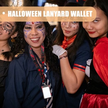 ID Card Holder with Lanyard Halloween Bloody