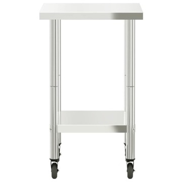 Kuchenny stół roboczy na kółkach, 55x55x85 cm, stal nierdzewna Lumarko!