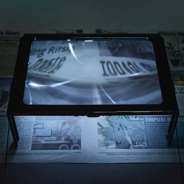 ЧТЕНИЕ А4 УВЕЛИЧЕНИЕ СВЕТОДИОДНАЯ ЛУПА 3Х БОЛЬШОЙ ЭКРАН С ПОДСВЕТКОЙ