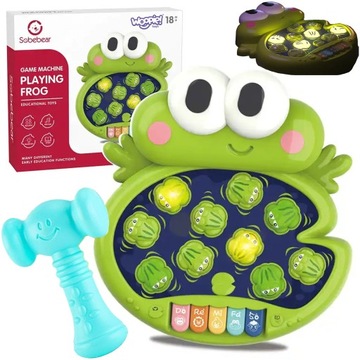 INTERAKTYWNA ZRĘCZNOŚCIOWA GRA WBIJANKA MŁOTECZKIEM ŻABKI PRZYBIJANKA WOOPI