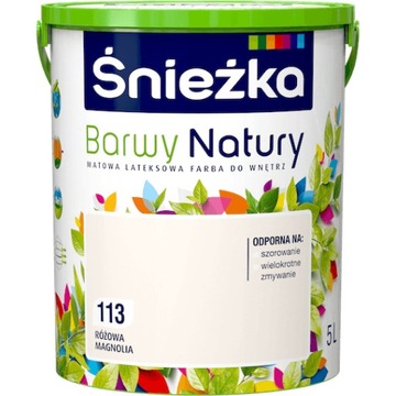 FARBA ŚNIEŻKA BARWY NATURY RÓŻOWA MAGNOLIA 5L