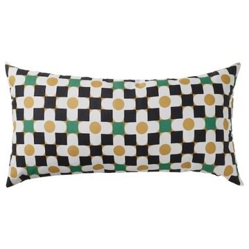 IKEA SANDMOTT Poduszka dekoracyjna, czarny/żółty, 30x58 cm