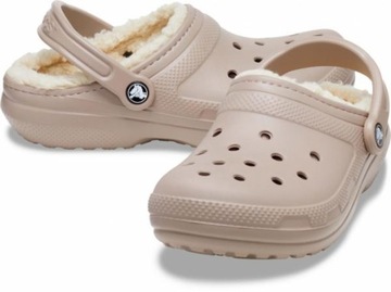 Damskie Ocieplane Klapki Buty Chodaki Crocs Classic Lined 203591 Clog 46-47