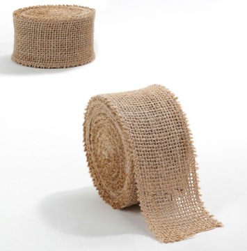 ДЖУТОВАЯ НАТУРАЛЬНАЯ ТКАНЬ РУЛОН 4 СМ x 2М ДЖУТОВОЕ ХОЛСТ ДЖУТОВАЯ ЛЕНТА ДЕКУПАЖ