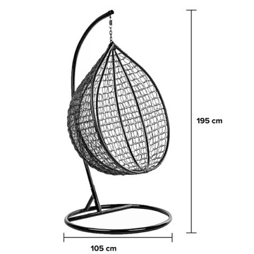 ПОДВЕСНОЙ САДОВЫЙ СТУЛ COCOON БОЛЬШОЙ ITAKA КОРИЧНЕВАЯ КОРЗИНА КОРИЧНЕВАЯ ПОДУШКА