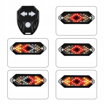 ВЕЛОСИПЕДНЫЕ СИГНАЛЫ ПОВОРОТОВ ЗАДНИЙ СВЕТОДИОД СИГНАЛИЗАЦИИ НАПРАВЛЕНИЙ + ПУЛЬТ ДИСТАНЦИОННОГО УПРАВЛЕНИЯ