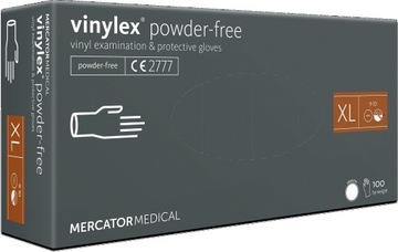RĘKAWICE WINYLOWE BEZPUDROWE MERCATOR VINYLEX ROZ. XL 100szt.