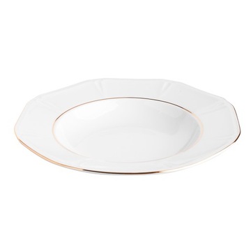 Talerz obiadowy głęboki porcelana MariaPaula Geometria Złota Linia 24 cm