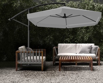 ЗОНТ СКЛАДНОЙ САДОВЫЙ 350 см С ЛИНЕЙКОЙ, СЕРЫЙ С КРЫШКОЙ