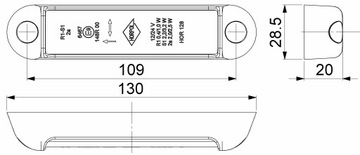Светодиодный задний комбинированный фонарь, направление положения узкой остановки, 12/24 В, IP68 LZD 2964