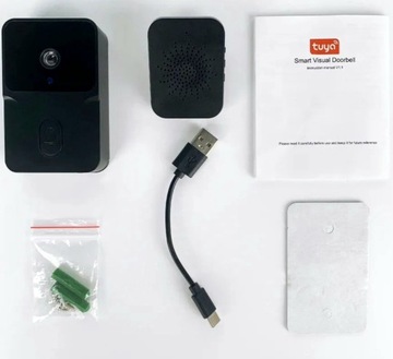 Беспроводной черный Wi-Fi дверной звонок и дверная камера Уличная камера Tuya