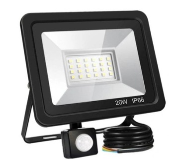 HALOGEN LED 20W NAŚWIETLACZ SLIM CZUJNIK RUCHU