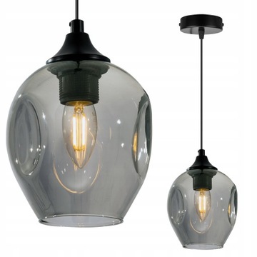 Lampa Wisząca Sufitowa Nowoczesna Szklana Żyrandol