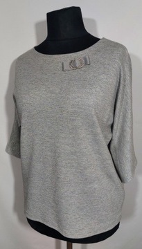 Топ блузка Agii....блестящее серебро, трикотаж, размер 44