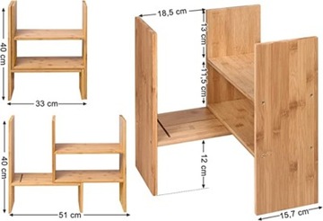 ПОЛКИ НАСТОЛЬНАЯ ПОЛКА, РЕГУЛИРУЕМАЯ ШИРИНА, ДЕРЕВО БАМБУК