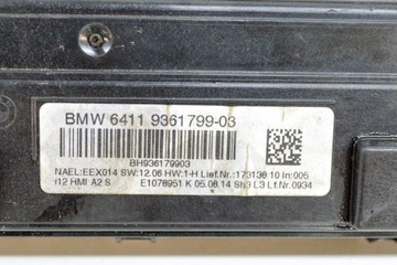 BMW I8 I12 A/C KLIMATIZACE TOPENÍ JEDNOTKA ŘÍDÍCÍ 9361799 1.5 HYBR