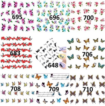 ВОДНЫЕ НАКЛЕЙКИ ДЛЯ НОГТЕЙ MIX НОВЫЙ ДИЗАЙН наклейки