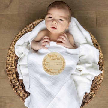 Табличка для новорожденного, деревянная круглая табличка для рождения ребенка, новая