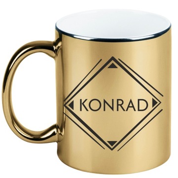 Kubek złoty z imieniem Konrad, prezent dla Konrada, 5