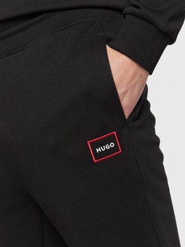 HUGO BOSS czarne spodnie dresowe męskie dresy bawełniane sportowe r. M