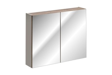 SZAFKA ŁAZIENKOWA Z LUSTREM 80 CM SANTA FE TAUPE