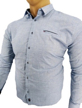 МУЖСКАЯ БОЛЬШАЯ СИНЯЯ РУБАШКА SIGN 015 BIG 7XL