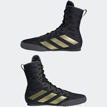 БОКСЕРСКИЕ КРОССОВКИ ADIDAS BOX HOG 4 ЧЕРНЫЕ/ЗОЛОТО ЧЕРНЫЕ
