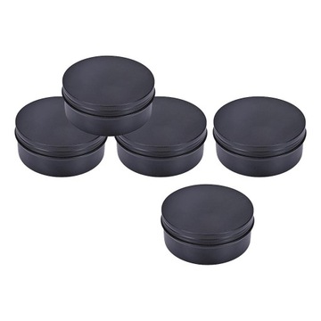 5 дорожных пустых банок из-под крема с завинчивающимися крышками.