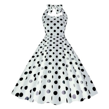 Polka Dot Hepburn Style 50s 60s Vintage Dress A-Li