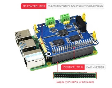 2-канальный изолированный CAN-модуль для Raspberry Pi