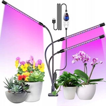3 лампы для выращивания растений, 60 светодиодных таймеров + пульт дистанционного управления