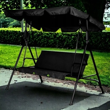 МЕТАЛЛИЧЕСКИЕ САДОВЫЕ КАЧЕЛИ, ОТДЕЛЬНО СТОЯЩАЯ СКАМЬЯ-КАЧАЛКА С КРЫШКОЙ НА 3 ЧЕЛОВЕКА