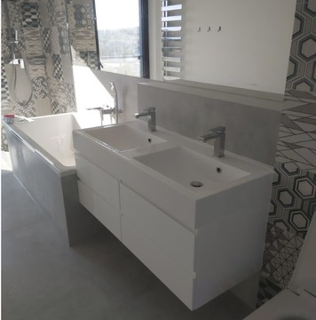 ATU MATT БЕЛЫЙ ШКАФ, ДВОЙНАЯ РАКОВИНА 140