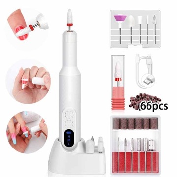 Mini Frezarka do Paznokci Manicure Zestaw 20000RPM+66pcs Tasma Szlifierska