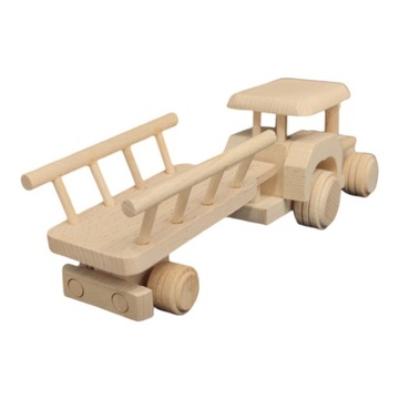TRAKTOR drewniany z przyczepką traktorek