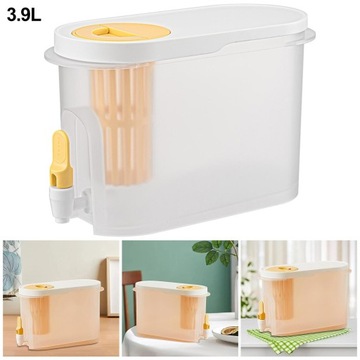 Диспенсер для воды с листовым фильтром и краном для дома, желтый