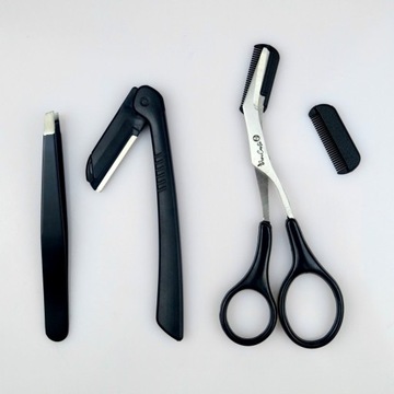 НАБОР ДЛЯ СТОЙКИ БРОВЕЙ, НОЖНИЦЫ, ТРИМЕР, ДВАЖДЫ