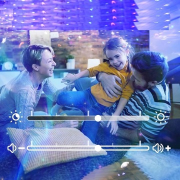 PROJEKTOR GWIAZD STAR GALAXY lampka LED NOCNA BLUETOOTH KULA BIAŁY SZUM
