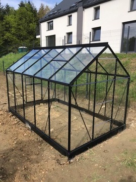 acm АЛЮМИНИЕВАЯ ТЕПЛИЦА 6,3 м2 ПОПУЛЯРНОЕ закаленное стекло + ЧЕРНАЯ ОСНОВА