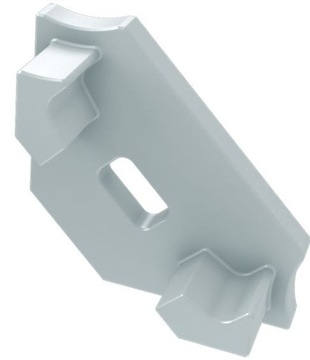 Заглушка боковая для угловых профилей 45 градусов, тип С - Белая с отверстием