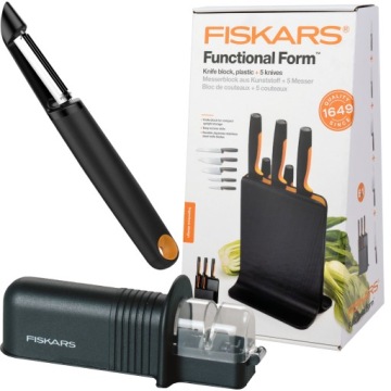 НАБОР FISKARS ИЗ 5 НОЖЕЙ В БЛОКЕ + СКРЕБОК + ТОЧКА