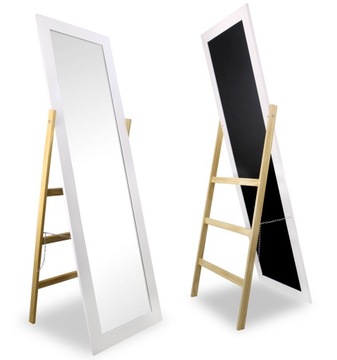 LUSTRO DUŻE STOJĄCE DREWNIANE 160CM W RAMIE BIAŁE