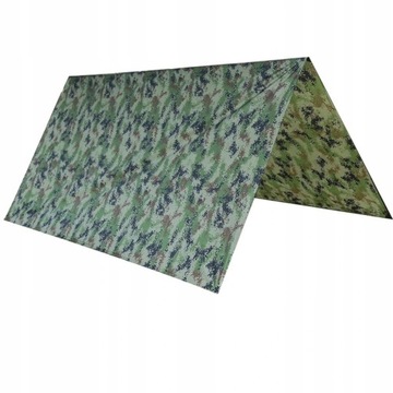 Tarp Płachta zielona Plandeka Namiot survival 3x3m