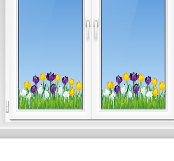 ДВУХСТОРОННЕЕ ВЕСЕННЕЕ УКРАШЕНИЕ ОКНА - ЛУГОВЫЕ КРОКУСЫ (2 ШТ) - УзнатьКак
