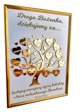Prezent na emeryturę Podziękowanie drzewko 3D rama