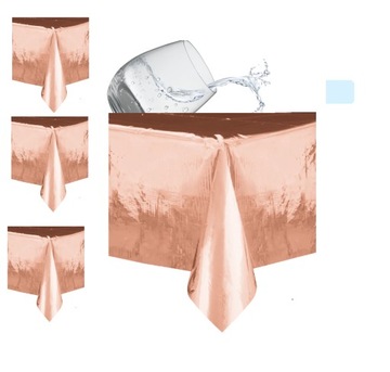 Obrus Jednorazowy Plamoodporny Prostokątny Rose Gold duży137*274 metaliczny